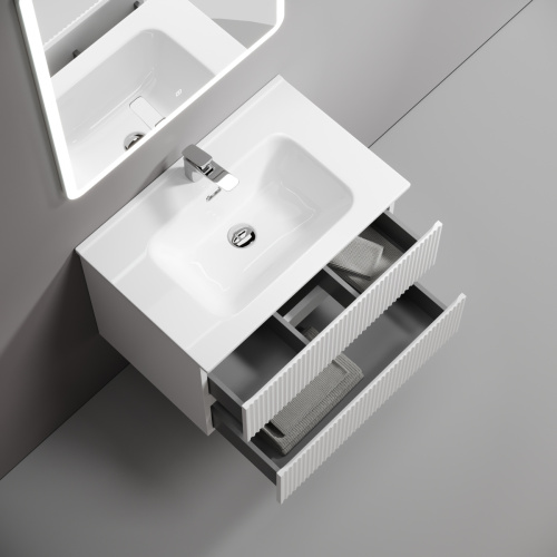 Тумба под раковину Sancos SNOB R SNR70W 70х40 подвесная цвет белый - фото 5